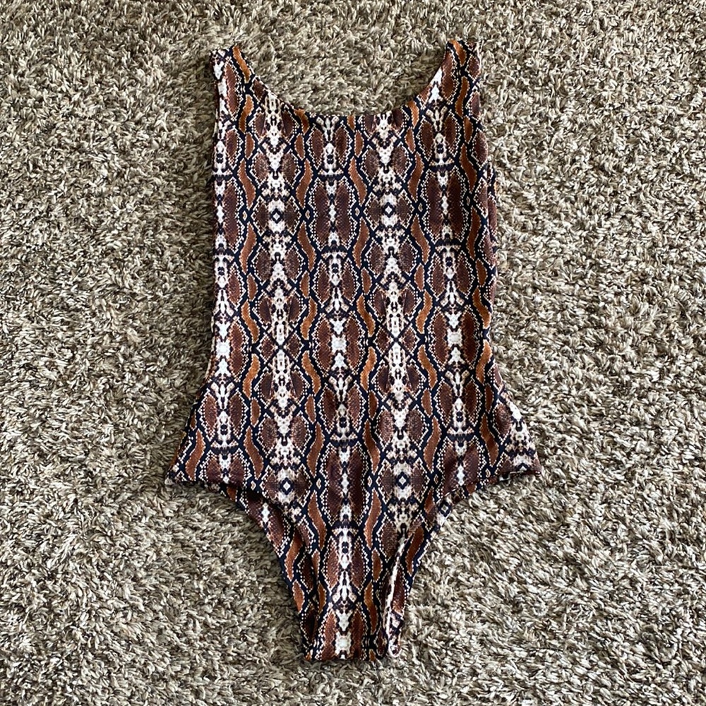 Fused Hawaii Snake Print One Piece Swim Suit